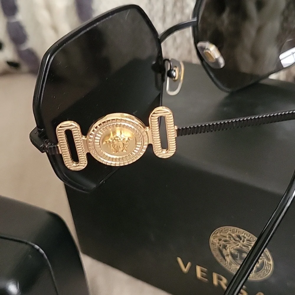 Versace Ve2248 55mm Hexagonal Sunglasses, Medusa Temple Hardware,  Matte Blk - Picture 3 of 13